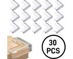 30 stuks - Transparante randbeschermers - Hoekbeschermers voor tafels - Kindveilige hoekbeschermers voor meubels - Bedekt scherpe randen van meubels en tafels - Zacht en transparant - Geschikt voor scherpe hoeken en randen van meubels, tafels, kasten