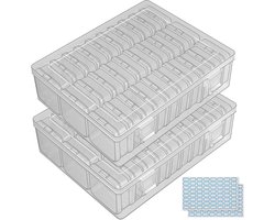 30 vakjes kralenopbergdoos, kleine ambachtelijke opbergdoos, mini rechthoekige opbergcontainers met scharnierende deksels voor kralen, strass-steentjes, zaden, knutselspullen en kleine