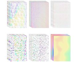 30 vellen transparante holografische overlay laminering glitter vinyl stickers papier A4 formaat zelfklevende permanente vinyl vellen (6 patronen)