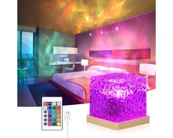 30 verlichtingsmodi Sterrenhemelprojector - 16 kleuren LED-nachtlampje met dimfunctie - Kristallen nachtlampje met aanraak- en afstandsbediening - Golflamp voor speelkamer Kinderkamer Feestbars .