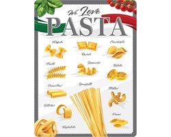 30 x 40 cm metalen borden, Pasta Menu, decoratief woonaccessoire, decoratief metalen bord bord voor alle keuken