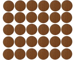 30 Zelfklevende Schroefdoppen 20mm Diameter Houtsoorten Meubels Tafels Stoelen Bruin