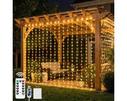 300 Led-Lichtsnoer met Afstandsbediening - Raamverlichting - Led-Gordijnverlichting - 8 Lichtstanden - Warm Wit - Usb-Interface - Voor Binnen en Buiten - Voor Studentenkamer, Muur, Achtergrond, Raam, Bijeenkomst