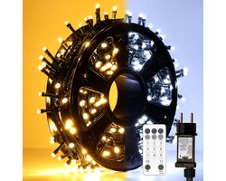 300 LEDs Cluster Verlichting - 30 M + 5 M Snoeren, Stroom Aangedreven met 3 Opties (Warm & Wit)