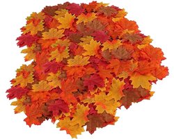 300 stuks - Kunstmatige esdoornbladeren - Kunstmatige bladeren - Herfstdecoraties - herfstbladeren - herfstdecoraties voor in huis - decoratieve herfstbladeren - voor kunst, scrapbooking, bruiloft, huisdecoraties, kerstmis, feest, halloween