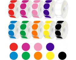 3000 Gekleurde Ronde Stickers, Kleurcodering Etiketten,Zelfklevend | Handig Om Documenten, Planners, Mappen en Lesmateriaal Snel Te Markeren en Overzichtelijk Te Sorteren Op Kleur