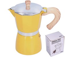 300ml Perculator Koffiezetapparaat voor Gasfornuis en Elektrische Oven - Geel