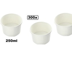 300x Soepkom, Karton, 250ml, wit -  - Soep salade beker festival warme dranken maaltijd carnaval