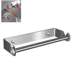 304 roestvrijstalen keuken handdoekhouder (lijm niet inbegrepen) Keukenrolhouder onder het kastje, boormachine-keukenrolhouder, keukenrolhouder voor aan de muur (zilver)