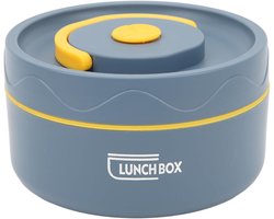 304 Rvs - Plastic - Thermische Lunchcontainers - Ronde Lunchdoos - Thermische Kookpot - Geïsoleerde Lunchdoos met Warmtebehoud voor Eten - Duurzaam en Praktisch