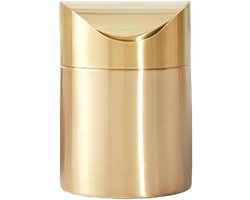 304 Stainless Steel Kleine Mini Afvalbak - Duurzame Afvalemmer met Deksel voor Desktop - Voor Auto, Café en Eettafel, Makkelijk te Verplaatsen