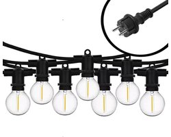 30m Arena mini LED Prikkabel - IP65 Lichtsnoer Buiten - koppelbaar - Lampjes Slinger - inclusief 60x E12 lampen G40 - Incl. Stekker