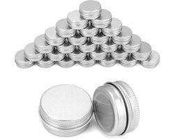 30x Lege Aluminium Crèmepotjes met Deksel - Ronde Potten voor Cosmetica en Knutselen (30 ml)