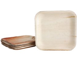 30x vierkante bord van palmblad grootte 20x20