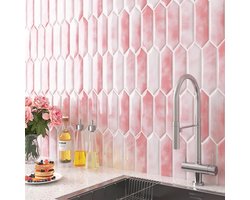 30x30CM Tegelstickers Lichtroze Zelfklevende 3D Tegels voor Keuken en Badkamer - Waterdicht en Duurzaam, 30 Stuks PVC Tegelstickers voor Creatieve Decoratie
