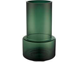 31% herfst KORTING: Luxe donkergroene glazen design vaas - hoge bloemenvaas - Belgisch merk - 9mm dik glas