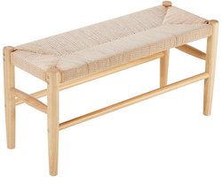 31,5” Houten Rotan Bank - Handgeweven, Stevige Eiken Poten, Ideaal voor Entree, Slaapkamers, Woonkamers en Keukens - Verrijk je Kamer met Stijl en Comfort
