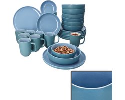 32-delig Jasper servies, oceaanblauw, voor 8 personen, steengoed - 8x 414271 + 8x 414363 + 8x 414370 + 8x 414387a