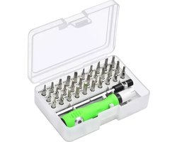 32-in-1 Precisie Schroevendraaierset, Mini Reparatiegereedschap Kit met Plastic Hoes, Schroevendraaier Accessoire met Antislip Handvat, Verstelbare Steel, Magnetisch Werk Reparatiegereedschap voor Elektronica, Laptop, PC, Mobiele Telefoon.
