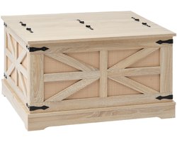 32-Inch Rotan Salontafel met 2 Niveaus, 80 x 80 x 46 cm, MDF + PE Rotan, Max. 36 kg Draagvermogen, Met Opbergruimte en Eenvoudige Montage, Geel + Zwart