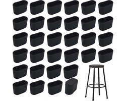 32 Stuks Ovalen Stoelpoot Invoegen, Antislip Plastic en Rubber Caps voor Meubels en Tafelpoten
