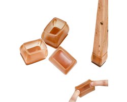 32 stuks siliconen stoelpootdoppen - vierkant - zelfklevend - stoelpootbeschermers - viltglijders - tuinstoelen - stoelglijders - stoelpoten