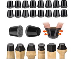 32 stuks stoelpootdoppen-zeer elastisch TPR-materiaal voor ronde-vierkante en prismatische poten-duurzame vloerbeschermdoppen voor stoelen en tafels