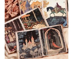 32 vellen Set Vintage Fairy Journaling Papier – A5 Scrapbook & Creatieve Papier Set – Fantasy Forest & Kastelen
