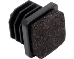 32x Viltglijders Zwart voor Vierkante Buisstoelen 18x18 mm - Beschermdoppen Parket Vloer