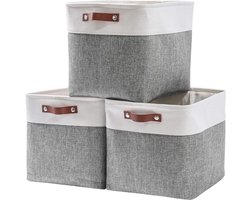 33 x 38 x 33 cm, Storage Boxes, Set of 3 Fabric Storage Cubes for Kallax Shelves, Cupboards