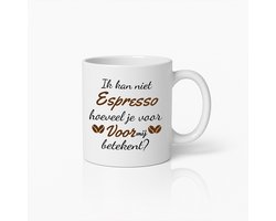 330ml Espresso Koffiemok – Ontroerende Nederlandse Tekst, Perfect Cadeau voor Koffieliefhebbers