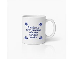 330ml Grappige Golf Quote Mok – "Werken is voor Mensen die niet Kunnen Golfen" Koffie Thee Mok Cadeau