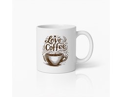 330ml Mok - 'Love Coffee' met Vintage Koffiekopje Design - Perfect Cadeau voor Koffieliefhebbers