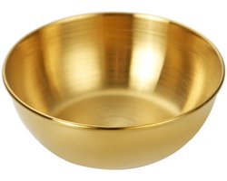 3,4 oz roestvrijstalen sausschoteltjes, 12-delige ronde schoteltjes voor kruiden, sushi-dipbakjes, schoteltjes voor hapjes, schoteltjes met gouden rand, schoteltjes voor hapjes in de keuken