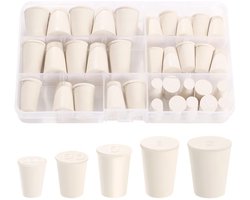 35 Stuks Massief Rubberen Stoppersset in 5 Maten voor Laboratorium en Ballonflessen