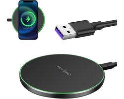 35 W snelle draadloze inductie-oplader, compatibel met iPhone 17-11 Pro Max, Galaxy S25 Ultra/S24 Plus/S23 FE, Google Pixel 9/8 Pro, snelle draadloze oplader voor Android en iOS