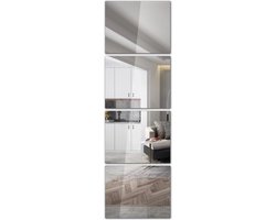 356 x 28 cm full-body spiegel tegels - eenvoudige installatie frameloze glazen wandspiegel voor slaapkamer - 4 stuks