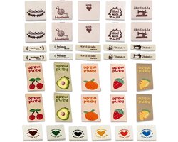 36 Woven Labels for Sewing in "Handmade" - Fabric Labels for Clothing, Sewing Supplies and Creative Gifts - ShopVlot