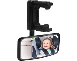 360° Draaibare Achteruitkijkspiegel voor Baby's, Veiligheid Spiegel voor Kinderen, Auto Spiegel voor Achterbank met Haakclip en Universele Bevestiging voor Autostoelen