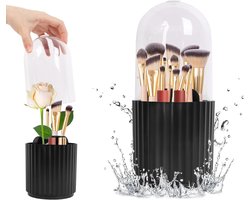 360 Graden Draaibare Make-up Borstelhouder met Deksel, Reistassen Organizer, Stof- en Waterdichte Make-up Organizer voor Tafels en Badkamers
