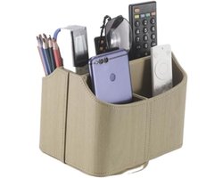 360 graden draaibare opbergdoos voor afstandsbedieningen - multifunctionele opbergdoos van PU-leer voor naast het bed - bureau-opbergdoos - geschikt voor iPad Mini/pen/telefoon/mediaspelers