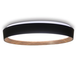 360 Living Plafondlamp Zwart - Plafonniere IP44 Badkamerlamp - Warm Wit LED 24W - 1560 Lumen - Ø385 mm