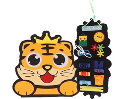 360 Toys® - Busy Board Tijger - Bevat 2 Speelvelden - STEM Speelgoed - Babyspeelgoed 6 maanden - Montessori Speelgoed
