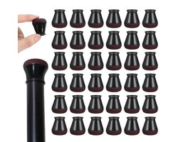 36x Elastische Stoelpoot Beschermers - Viltjes Stoelpoten (L) - 360°-omsluiting - voor ronde stoelpoten met een diameter van 32-40 mm - Krasbestendig - geluiddempend - Poten voor Meubels - siliconen stoelpads met verdikt vilt -Voor hardhouten vloeren
