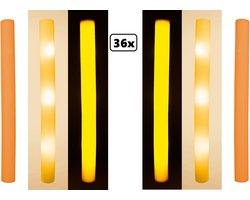 36x Foam stick LED licht oranje - Holland Orange festival thema feest party disco led verlichting fun