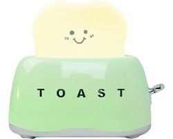 3Babies® Nachtlampje – Toastlamp – Dimbaar LED-lamp – Broodrooster Nachtlampje – Oplaadbaar En Timer Instelling – Bedlamp – Nachtlampjes – Zachtgroen
