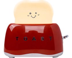 3Babies® Nachtlampje – Toastlamp – Dimbaar LED-lamp – Broodrooster Nachtlampje – Oplaadbaar En Timer Instelling – Bedlamp – Nachtlampjes –Dieprood
