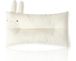 3Babies® Peuterkussen, Baby kussen, 50x32cm, Ergonomisch Kinderkussen, Wasmachine Wasbaar Zacht Hypoallergeen, 100% Katoenen Kussensloop, Peuter kussen, baby kussen (Konijn)