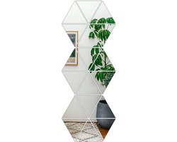 3D Acryl Spiegel Kamer Decor Stickers, 18 STKS Driehoeken Spiegeltegels DIY Wall Art Decals Behang Woondecoratie voor Woonkamer, Slaapkamer, Badkamer, Boerderij