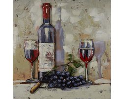 3D art Metaalschilderij - handgeschilderd schilderij - wanddecoratie - voedsel - 80x80 - woonkamer / slaapkamer